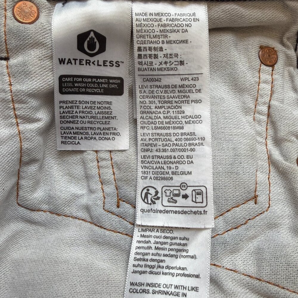 Levis‎ 501 Original Shrink To Fit Button Fly Jeans Rigid Black Jeans Mens 32x32 - Picture 6 of 10